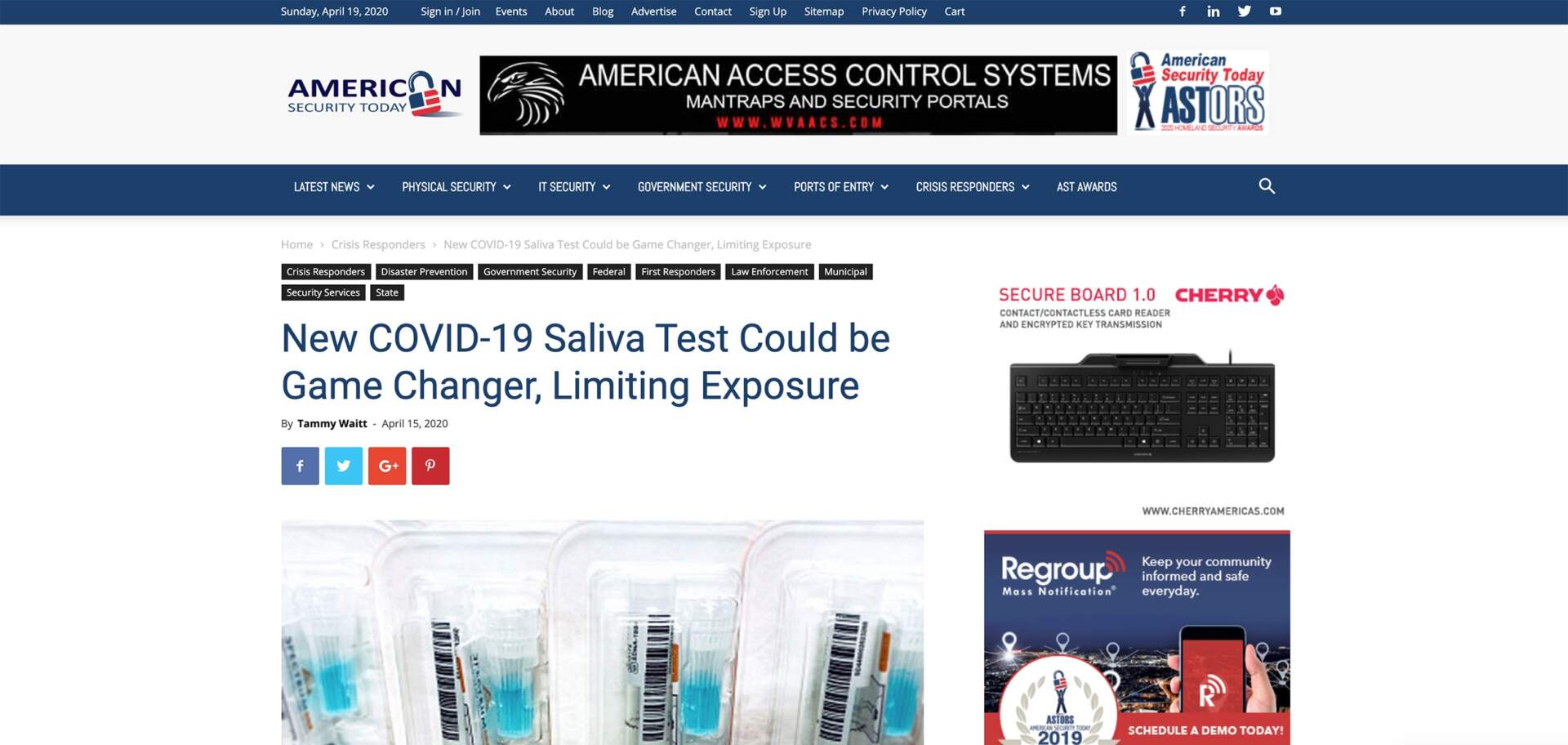 New COVID-19 Saliva Test Could be Game Changer, Limiting Exposure- American Security Today