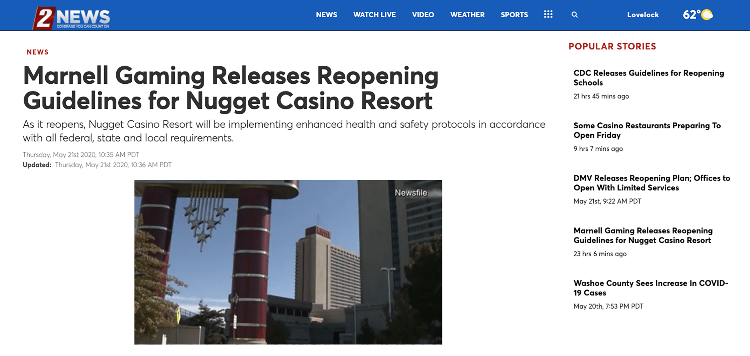2NEWS- Nugget Casino Resort Reopens