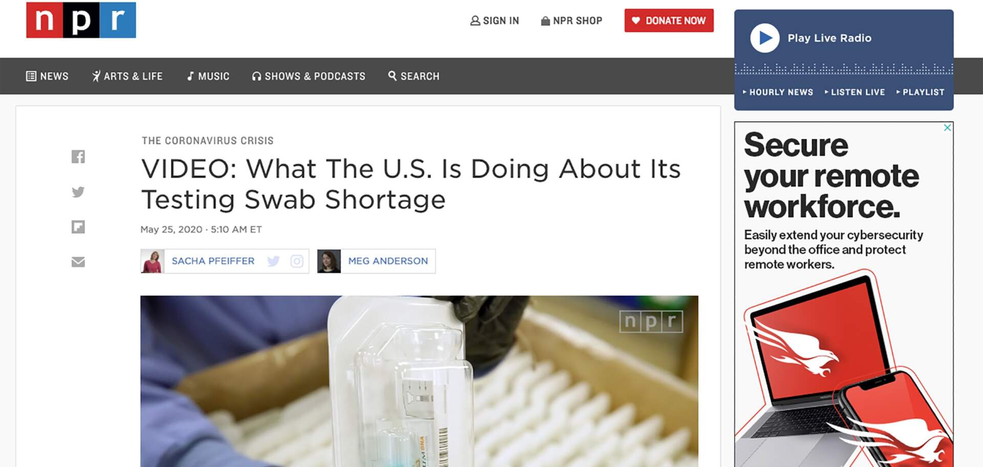 NPR Video- Swab and Saliva Testing for COVID-19 Update Getting back to normal