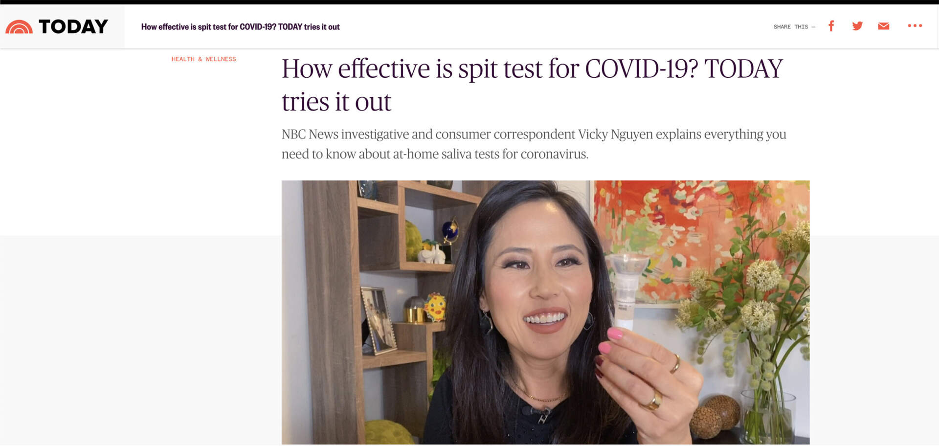 TODAY Show- How effective is spit test for COVID-19 TODAY tries it out