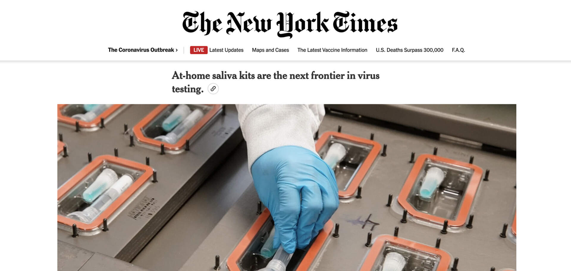 Coronavirus saliva-based testing kits are assembled at the Spectrum Solutions factory in Utah