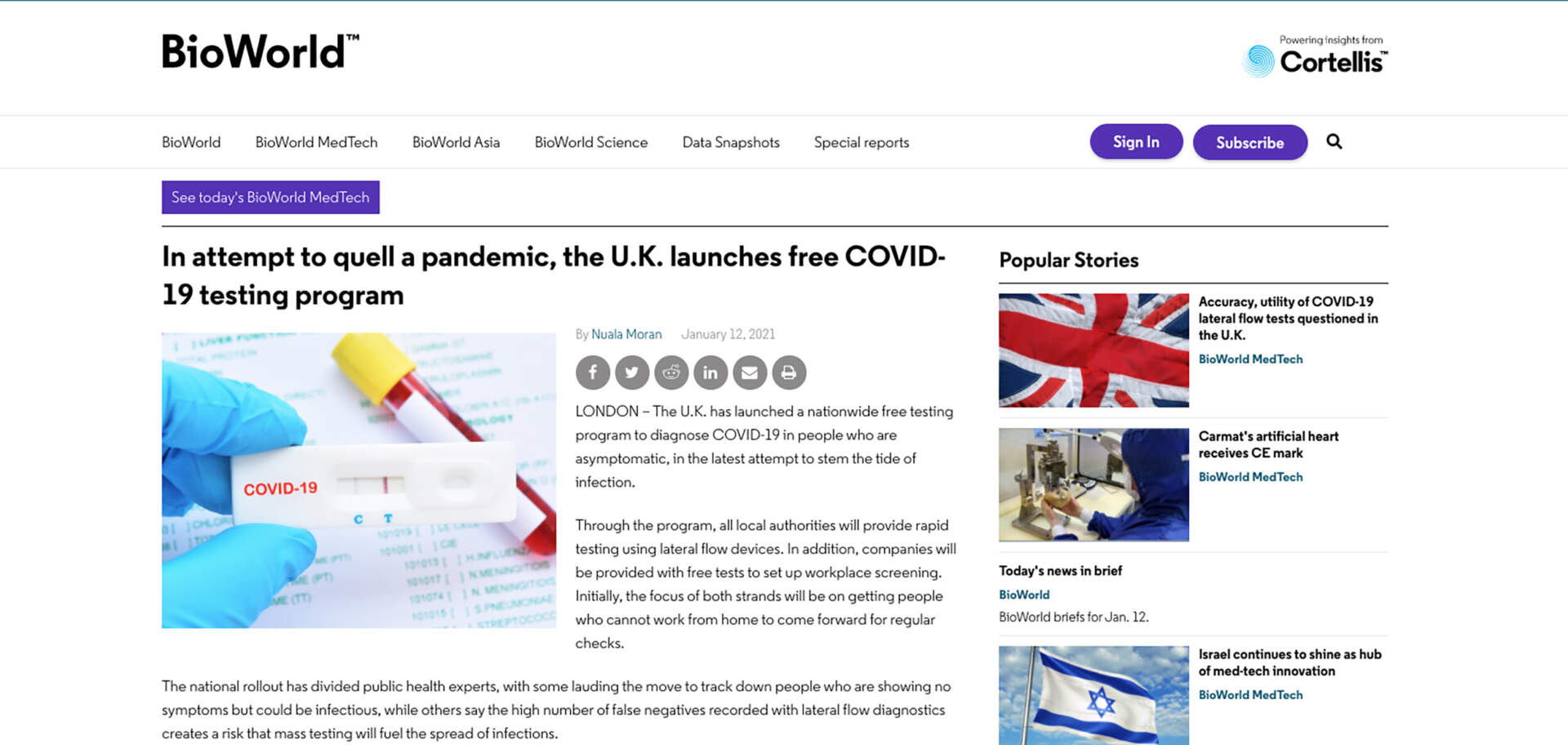 BioWold UK Population Testing