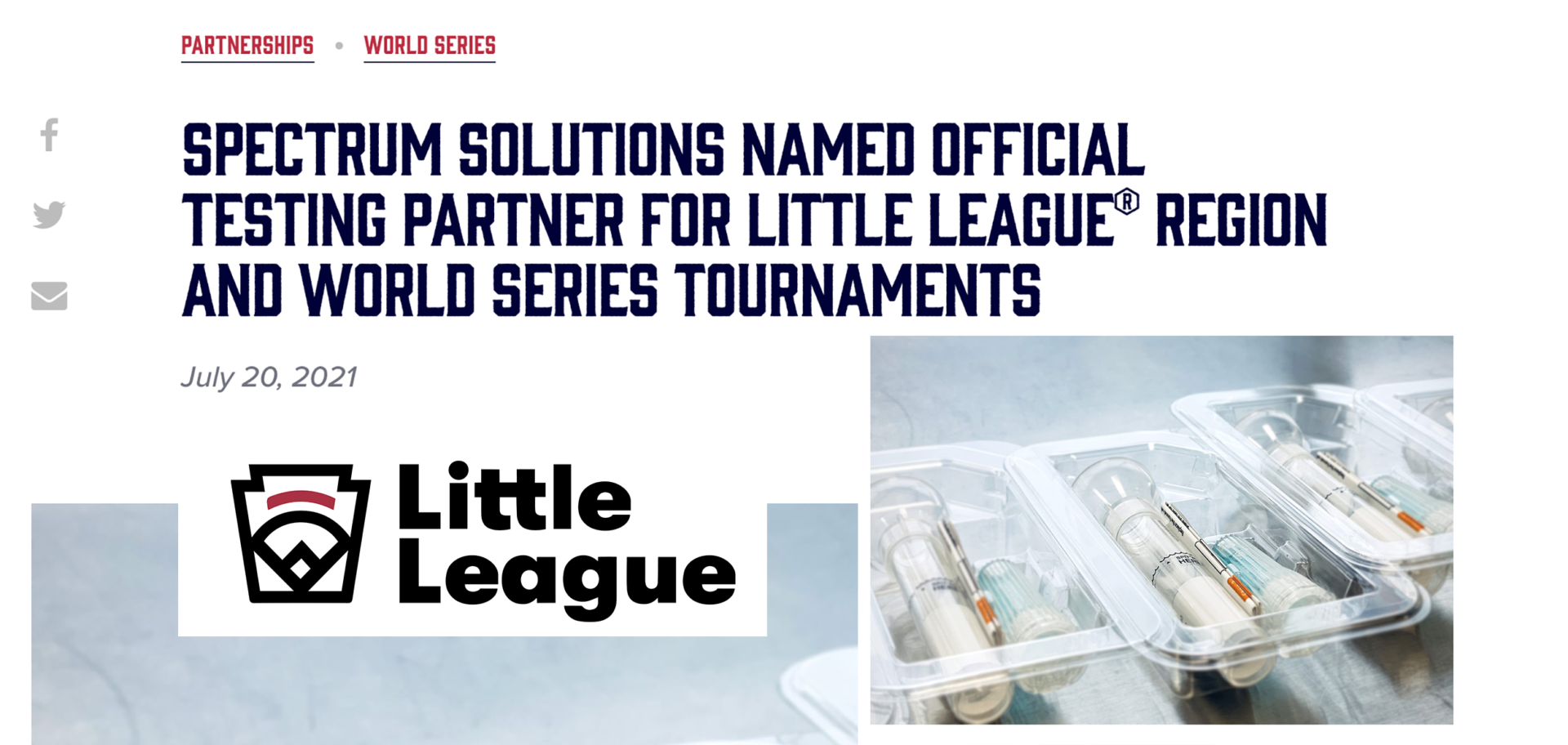 Little League Testing Partner Spectrum Solution