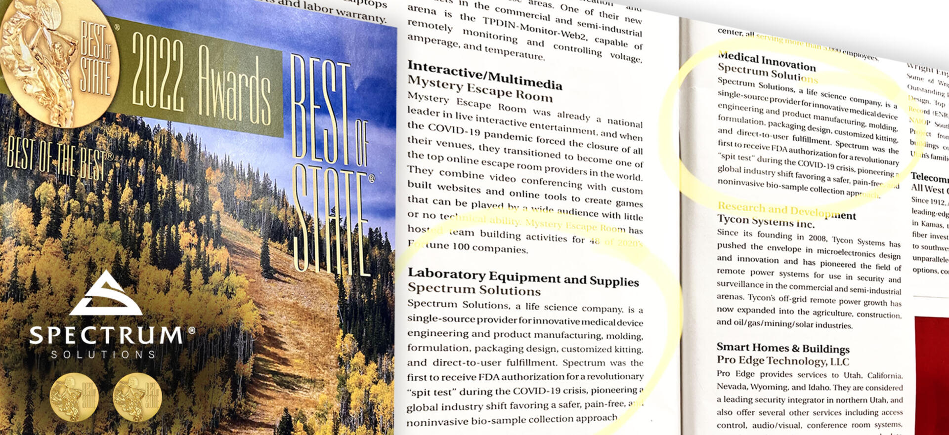 2022 Best of State Spectrum Solutions 2 awards for Science and Technology